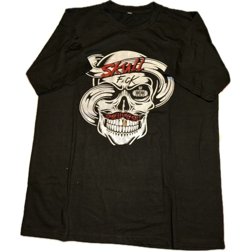 House Of Gaines Men's XL‎ Black T-Shirt Skull Workout Lifting